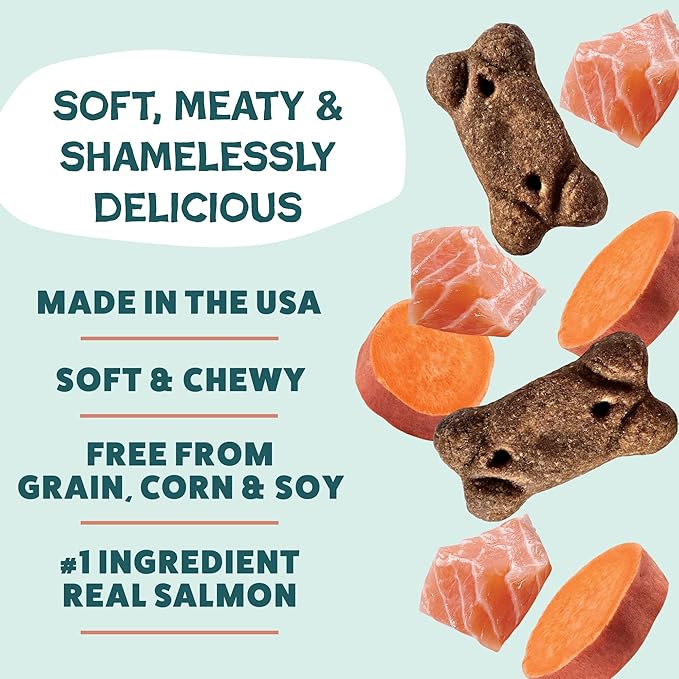 Shameless Pets Soft & Chewy Dog Treats, Reelin' Salmon Meaty Tenders, 8oz – Real Salmon is 1st Ingredient – Grain Free, No Corn or Soy – Digestive Support – for Small, Medium & Large Dogs