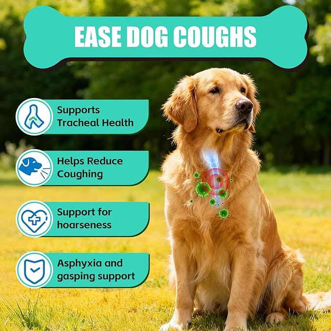 Kennel Cough Medicine for Dogs – Natural Respiratory Support | Helps Soothe Tracheal Collapse, Dry & Wet Cough, Choking & Wheezing | Honeysuckle, Licorice, Lemon Balm 200 Chew