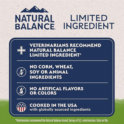 Natural Balance Limited Ingredient Adult Dry Dog Food with Vegan Plant Based Protein and Healthy Grains, Vegetarian Recipe, 4 Pound (Pack of 1)