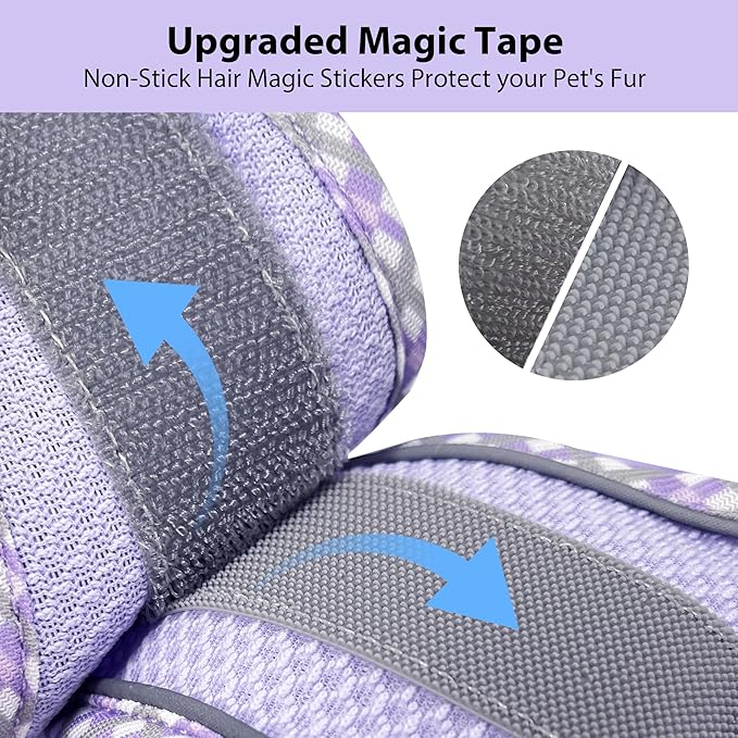 AIITLE Small Dog Harness - Breathable Double-Layer Jacquard No-Choke Vest, Durable Anti-Tear Fabric with Reflective Trim - Perfect for Running, Parties, Daily Walks (Purple, XS)