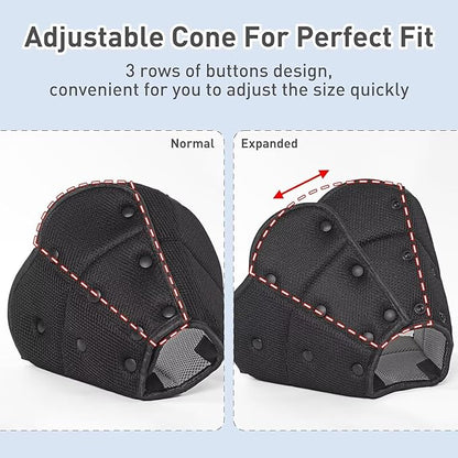 Soft Dog Cone for Large Dogs,Breathble Adjustable Dogs Recovery Collar After Surgery,Protective Elizabethan Cones,E Collar Alternative to Stop Licking,Comfortable Dog Cones,Black,S