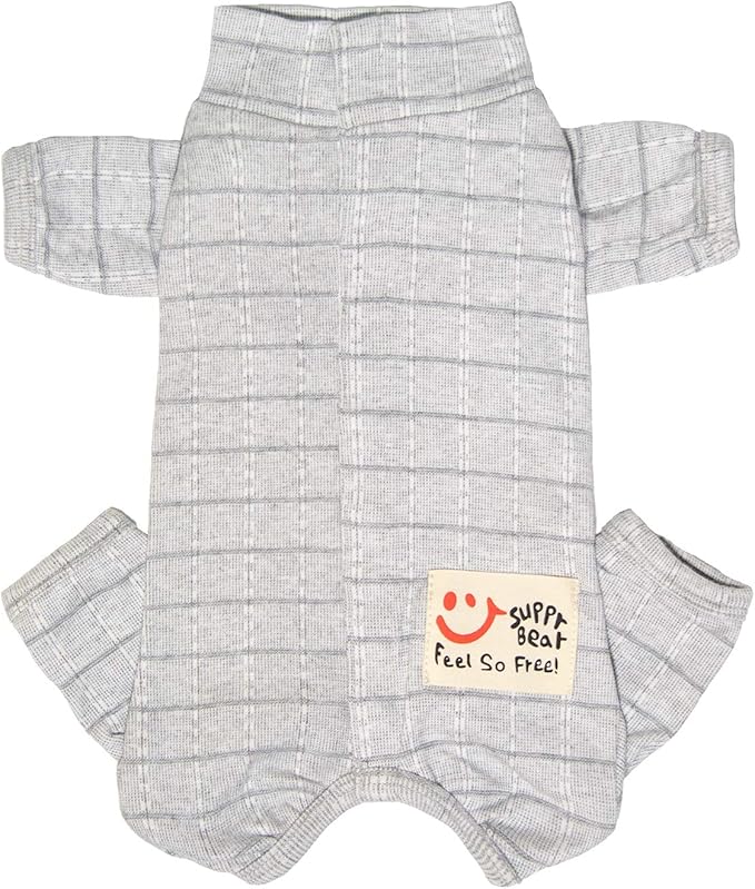 Dog Recovery Suit After Surgery - Abdominal Wound Bandage, Full Coverage Bodysuit to Prevent Licking (Female, RSS08-Fgrey-M)