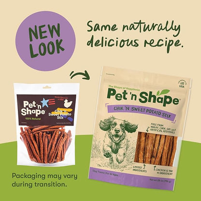 Pet 'n Shape Chik 'n Sweet Potato Stix – Made and Sourced in The USA- Natural Healthy Dog Treats, 28 Ounce