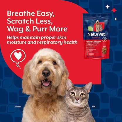 NaturVet Aller-911 Advanced Allergy Aid Formula Powder Plus Antioxidants for Dogs and Cats, 9 oz Powder, Made in The USA