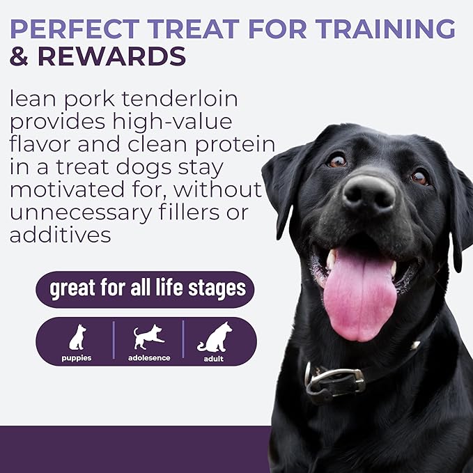 Momentum Carnivore Nutrition Freeze-Dried Pork Tenderloin Dog Treats & Cat Treats – Single-Ingredient, High-Protein, Grain-Free, Lean & Naturally Tender – Made in USA – 3.5 oz Bag