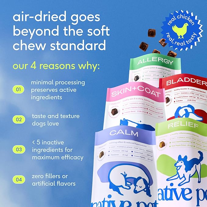 Native Pet Dog Allergy Chews - Dog Allergy Relief for Large Breeds - Supports Seasonal Itch Relief, Healthy Immune Function & Reduces Sneezing - Colostrum, Spirulina, & Probiotics - 30 Days Supply
