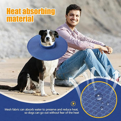 Dog Recovery Collar,Dog Soft Cone Collar Alternative After Surgery,Adjustable,Breathable E Collar for Large/Medium/Small Dogs Cats,Blue M