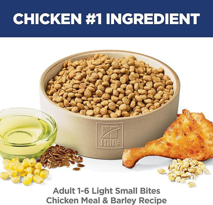 Hill's Science Diet Adult 1-6 Light Small Bites Dry Dog Food, Chicken Meal & Barley, 30 lb. Bag