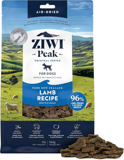 ZIWI Peak Air-Dried Dog Food – Lamb - All Natural, High Protein, Grain Free, Limited Ingredient w/ Superfoods (16oz)