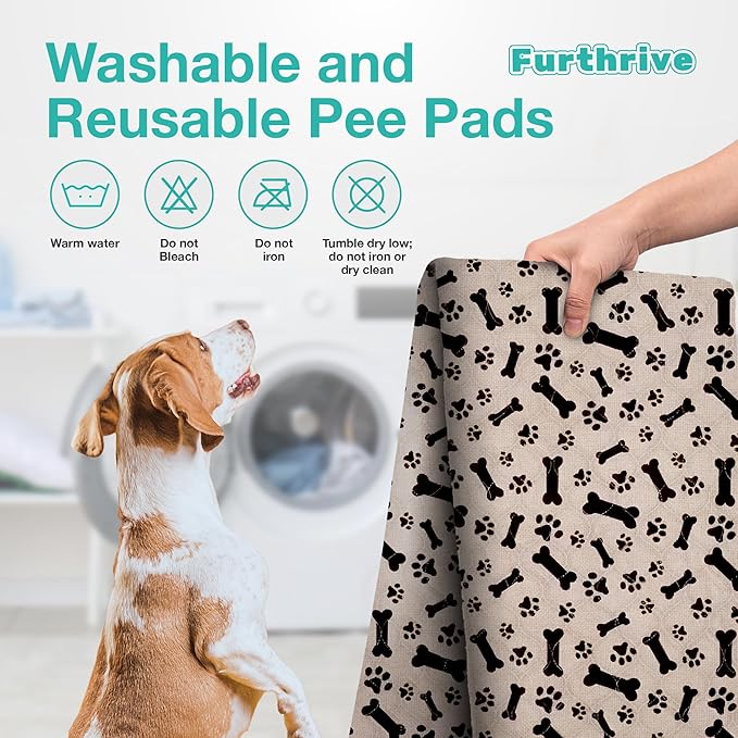 Furthrive Washable Pee Pads for Dogs with Pheromone Attraction, Reusable Puppy Pads, Waterproof Non-Slip Training Pad, 31.25 × 27.25 in, Pet-Friendly for Crates, Apartments, Puppy Supplies (One Unit)
