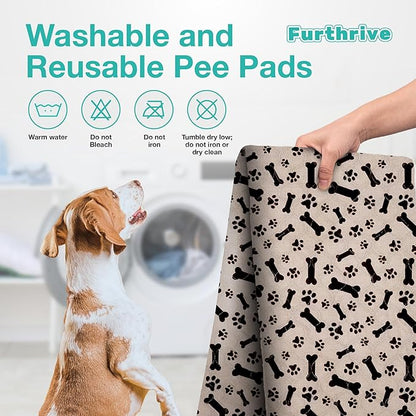 Furthrive Washable Pee Pads for Dogs with Pheromone Attraction, Reusable Puppy Pads, Waterproof Non-Slip Training Pad, 31.25 × 27.25 in, Pet-Friendly for Crates, Apartments, Puppy Supplies (One Unit)