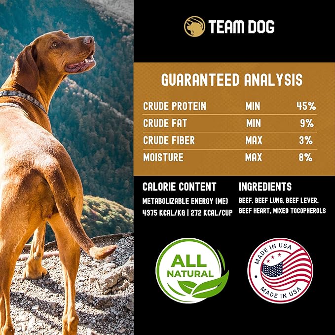 Team Dog Beef Heart, Lung & Liver Dog Treats, 5.4 Oz, Gluten-Free, Grain-Free Training Treats