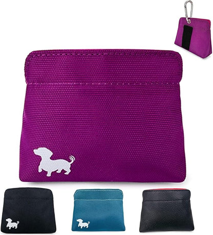 Small Dog Treat Pouch – Slim Magnetic Pocket Dog Treat Bag for Walking & Training – Discreet Clip On Treat Pouch for Leash, Waistband or Pocket – Mess Free Storage (Pink)