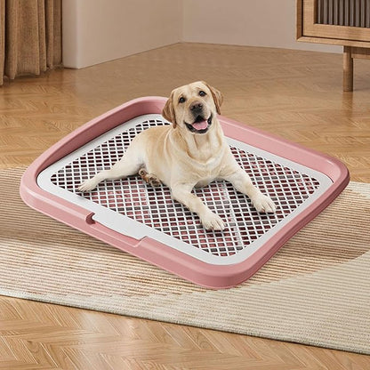Dog Toilet Puppy Pad Holder Supplies Non Slip with Column Dog Pee Holder Training Pad for Bunny Home Dorm Room, Pink