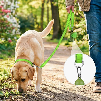 Joytale Dog Leash, 6 FT Double-Sided Reflective, Padded Handle Nylon Heavy Duty Leashes for Medium & Large Dogs Walking, Green