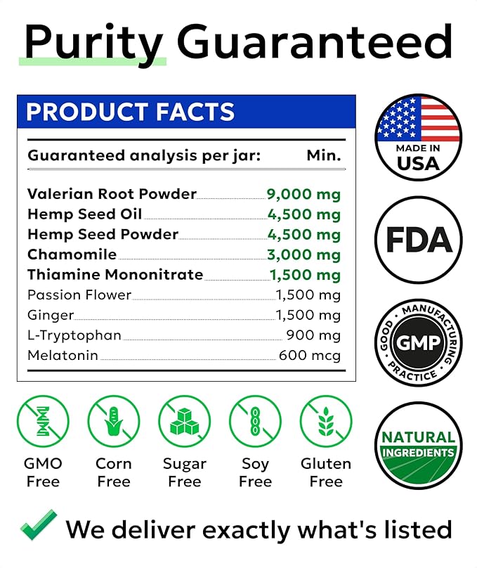BARK&SPARK Advanced Calming Chews for Dogs - Hemp Chew + Melatonin - Anxiety Relief - Sleep Aid - Relaxing Treats - Stress Relief During Fireworks, Storms, Thunder, Barking