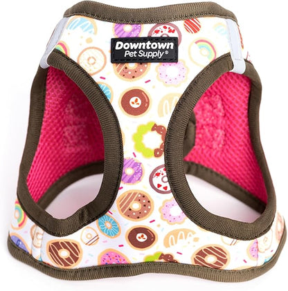 Downtown Pet Supply Step-in Dog Harness – No Pull, Adjustable Padded Mesh with Reflective Trim, Secure Buckle Strap – Comfortable & Breathable Small Dog Harness, Medium, Donut
