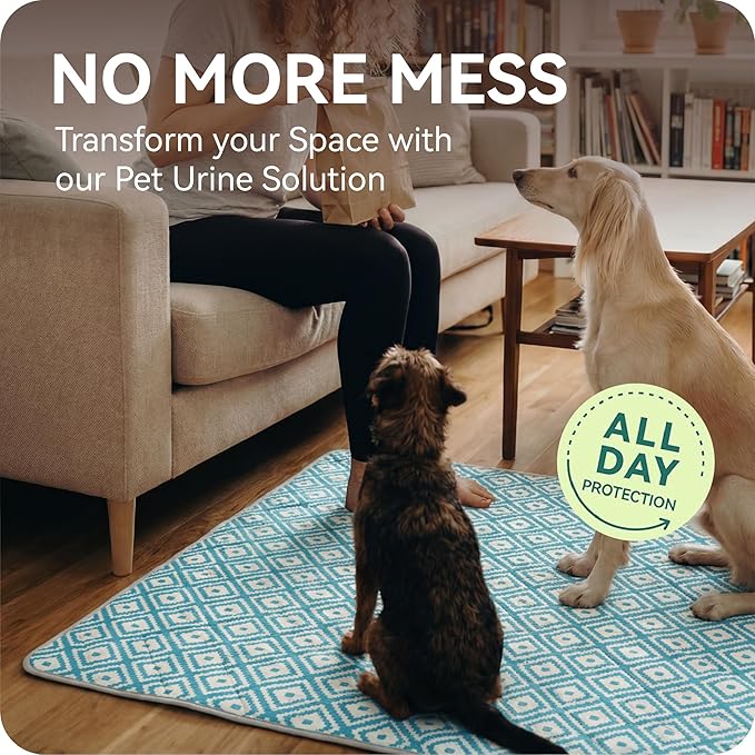 Washable Pee Pads for Dogs - Extra Thick Reusable Puppy Pads with Super Absorbency, Waterproof & Non-Slip Dog Pee Pads for Potty Training , Whelping , Playpen , Crate , Prevents Leakage 72"x72"