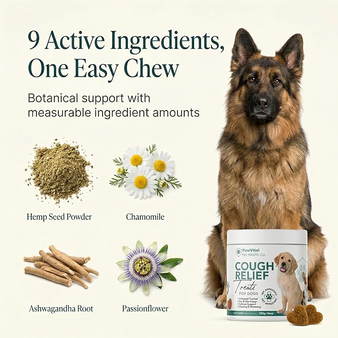 Dog Cough Medicine - 100% Natural Respiratory Support - Relief for Cough and Breathing Discomfort - All-Natural Treats Made with Real Chicken
