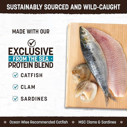 Earth Animal Wisdom Air Dried Dog Food - from the Sea Recipe Premium Natural Dry Dog Food for All Breeds & Ages - 8 Lbs Bag