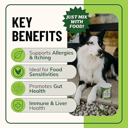 Fido's Herbal Allergy And Itch Relief For Dogs - No Fillers & Binders - 3.61oz Sensitive Stomach Dog Immune and Allergy Supplement - Best Itchy Skin Relief For Dogs from Pollen, Grass & Food Allergies