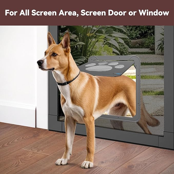 Dog Screen Door with Magnetic Closure Pet Screen Door for Sliding Screen Door/Window Lockable Door for Dog