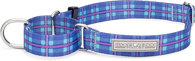 Lucky Love Dog Martingale Dog Collar - Adjustable, No-Slip, Durable, & Soft Webbing Collar for Male and Female Dogs Ideal for Training & Walking - Scotty, Large