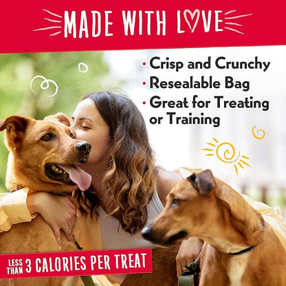 Charlee Bear Crunch Grain Free Dog Treats, Peanut Butter and Banana, 8 Ounce Resealable Bag, Low Calorie Training Treats for Dogs, Limited Ingredient, Healthy, Crunchy Dog Snacks, Made in USA