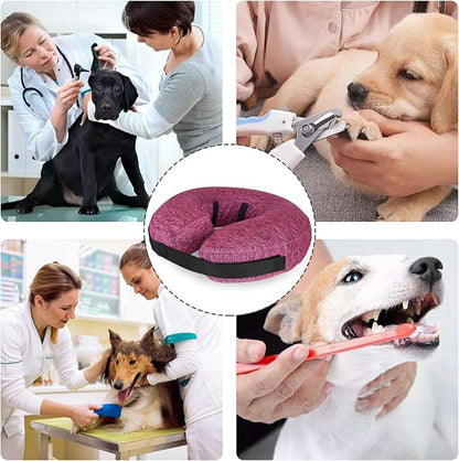MIDOG Dog Cone - Inflatable Soft Donut Collar Alternative for Dogs After Surgery, Protective Recovery Collar Prevents Licking, Comfortable E-Collar Alternative for Small Medium Large Dogs (Rose, L)