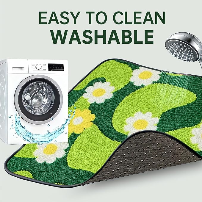 Qeils Reusable Puppy Pads for Small Dogs, Washable Pee Pads with Non-Slip , Absorbent Leakproof Mat for Crates, Playpens, Pet Beds & Whelping, Indoor Potty Training Grass Green, 24"x48", 2 Pack