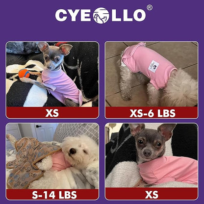 cyeollo Dog Surgery Recovery Suit Soft Breathable Female Male Pet Bodysuit for Spay, Neuter, Surgical Recovery Shirt for Small Medium Large Dogs, Purple, XS