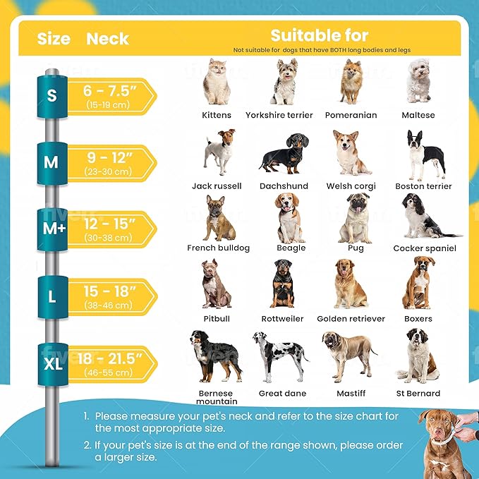 Inflatable Dog Cone Collar w/Pump - Large Dog Donut Collar After Surgery - Washable Dog Collar w/Removable Soft Cone for Dogs After Surgery- Dog Cone Alternative After Surgery w/Soft Cover