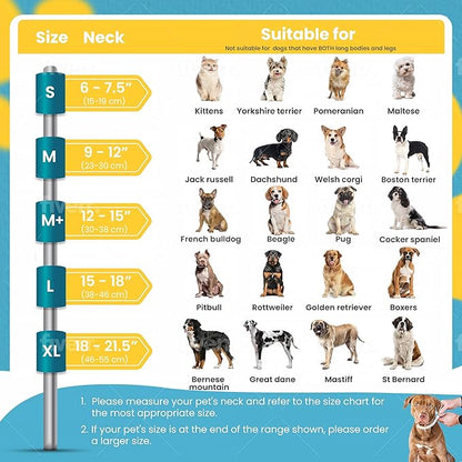 Inflatable Dog Cone Collar w/Pump - Medium Dog Donut Collar After Surgery - Washable Dog Collar w/Removable Soft Cone for Dogs After Surgery- Dog Cone Alternative After Surgery w/Soft Cover