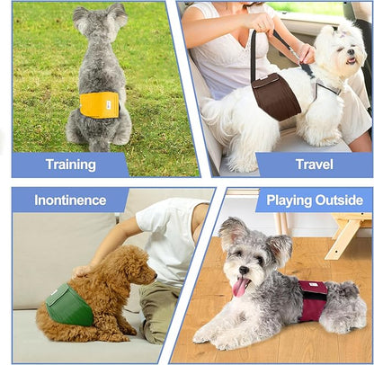 5 Pack Dog Diapers Male Reusable, Premium Belly Bands for Dogs, High Absorbing Male Dog Pee Wraps for Doggie in Incontinence or Excitable Urination Red XXL