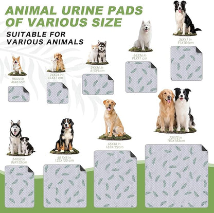 WanpeeGoo Washable Pee Pads for Dogs, 2Pack Reusable Puppy Pads, Super Absorbent & Leakproof Dog Pads, Anti-Slip Dog Pee Pads for Puppy Training & Incontinence, Leaf Pattern 24"x36"