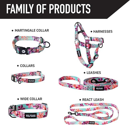 Wolfgang Heavy Duty Dog Leash, Pull-Tested to Over 800 lbs for Walking & Training, DigiFloral Print, Large