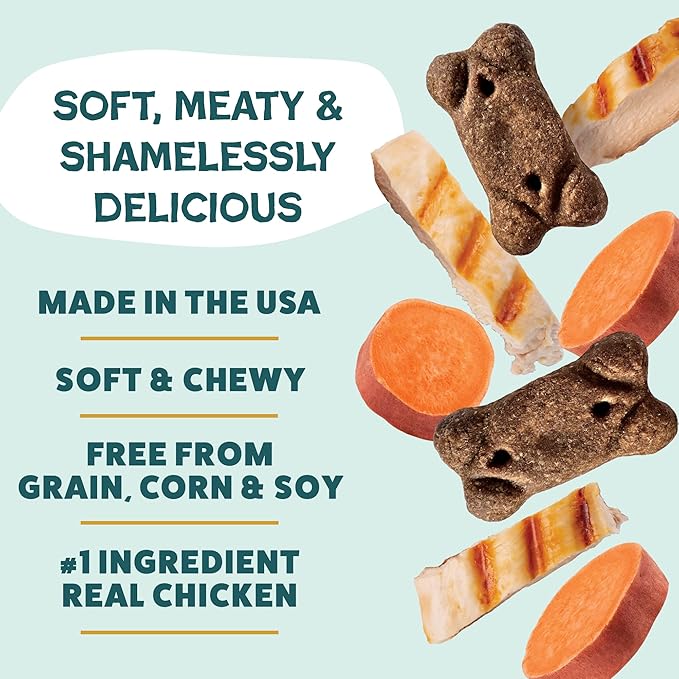 Shameless Pets Soft & Chewy Dog Treats, Cheeky Chicken Meaty Tenders, 1.5lb – Real Chicken is 1st Ingredient – Grain Free, No Corn or Soy – Digestive Support – for Small, Medium & Large Dogs