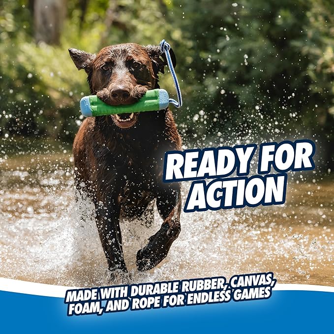 Chuckit! Amphibious Bumper Floating Fetch Dog Toy For Waterplay, Small For Dogs Up To 60 lb, 1.62"L x 8.5” H x 3.5" W, Assorted