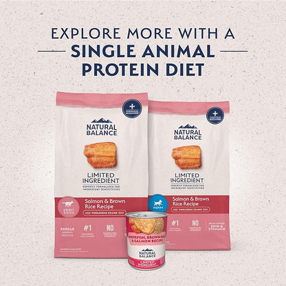 Natural Balance Limited Ingredient Adult Dry Dog Food with Healthy Grains, Salmon & Brown Rice Recipe, 12 Pound (Pack of 1)