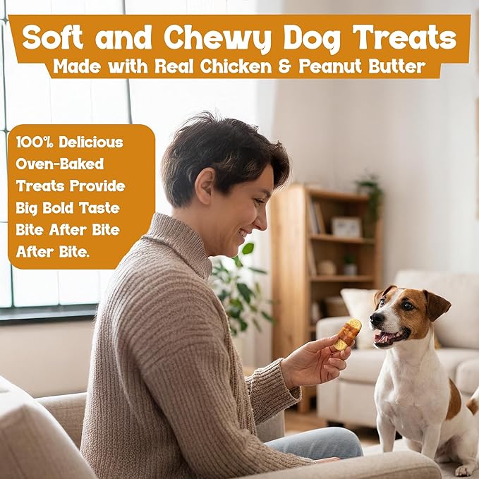 Beefeaters Peanut Butter Dog Biscuits with Real Chicken 13 oz - Oven-Baked, High-Protein, Low-Fat Treats for Small, Medium & Large Dogs – Ideal for Training, Dental Benefits, No Artificial Ingredient