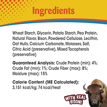 Nylabone Nubz Wild Natural Dog Chew Treats for Small Dogs, Long Lasting Dog Chew Bones Made in USA, Bison Flavor, for Dogs Up to 25 lbs. (12 Count)