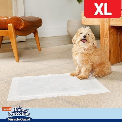 Hartz Miracle Guard Dog and Puppy Dog Pads Max Absorbency 24 Hour Use Odor Eliminating No Leaks, X-Large Size 30 Count