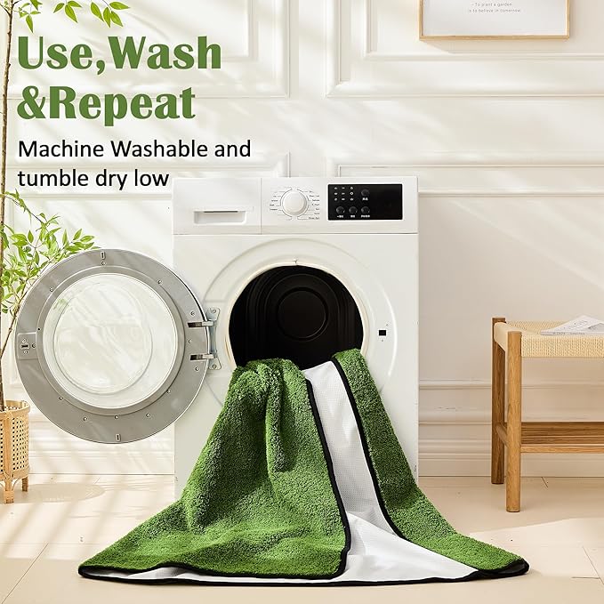 Qeils Reusable Dog Pee Pads, 2 Pack Super Absorbent & Leakproof Washable Puppy Pads with Soft Green Top Layer, for Potty Training, Crates, Couch, Car Seats & Pet Beds, 48"x 48"