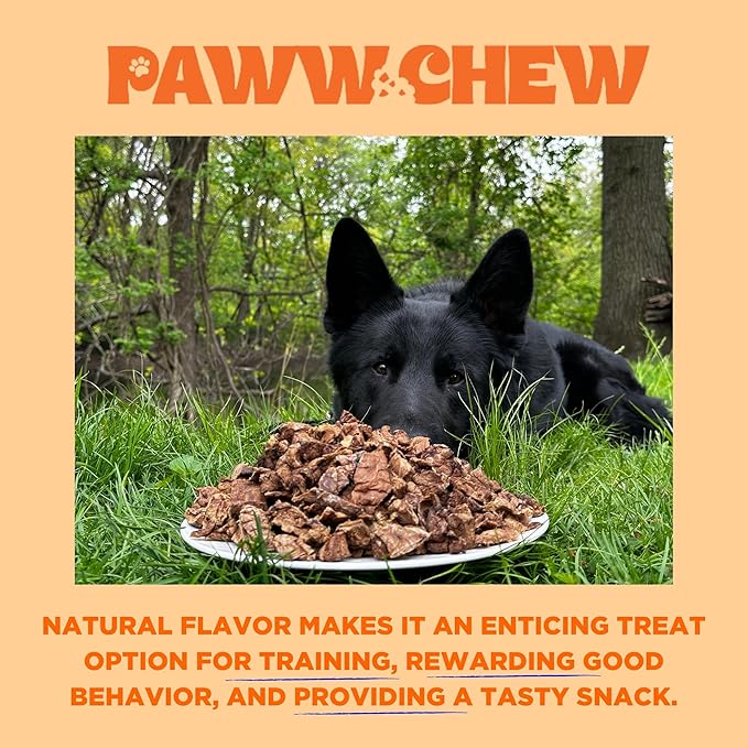 PAWW CHEW Beef Lung Dog Treats - 100% Natural, Single Ingredient, (2.5 Pound) Made in the USA, Bulk Dog Treats, High Protein, High Value Dog Training Treats, Grain Free, Low-Odor Free for All Breeds