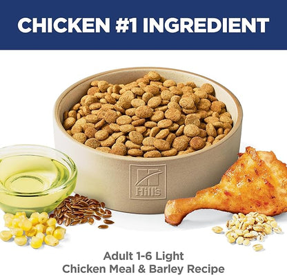 Hill's Science Diet Adult 1-6 Light Dry Dog Food, Chicken Meal & Barley, 30 lb. Bag