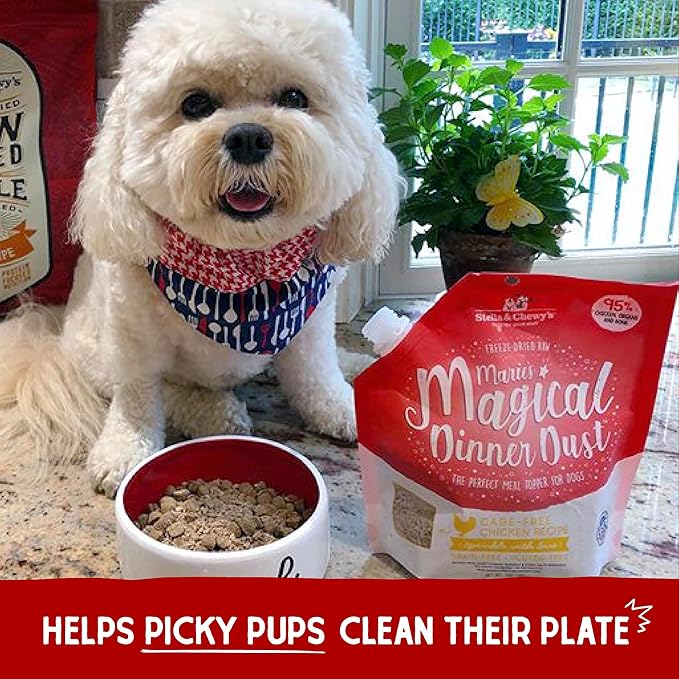 Stella & Chewy's Freeze-Dried Raw Marie's Magical Dinner Dust - Premium Chicken Dog Food Topper with Organic Fruits & Vegetables - Perfect for Picky Eaters - 7oz,(Pack of 2)