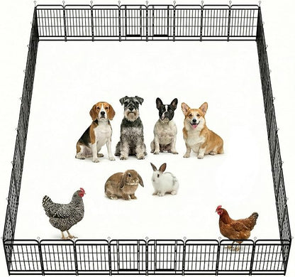 Dog Playpen Outdoor 32 Panels 32'' Rustproof Metal Dog Fence with Gate Small Medium Portable Large Dog Play Pen 72FT, 192 Sq.ft for RV Camping, Trips, Play Yard