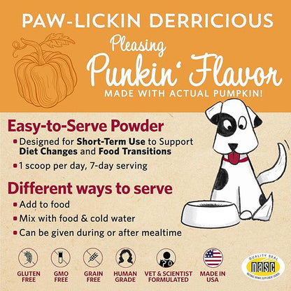 Pumpkin for Dogs with Probiotics, 7-Day Serving for Diet Changes & Upset Stomach, Smooth Move Probiotics for Dogs for Digestive Gut Health