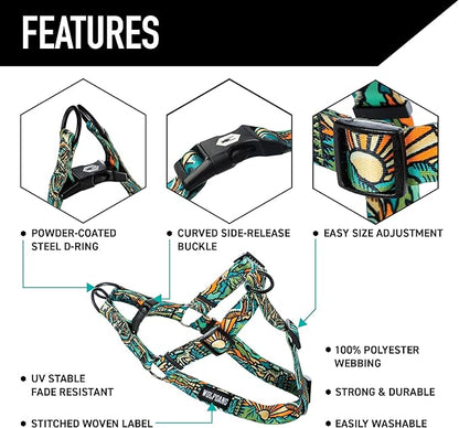 Wolfgang Heavy Duty Adjustable Dog Harness, Pull-Tested for Walking & Training, WildWolf Print, Small