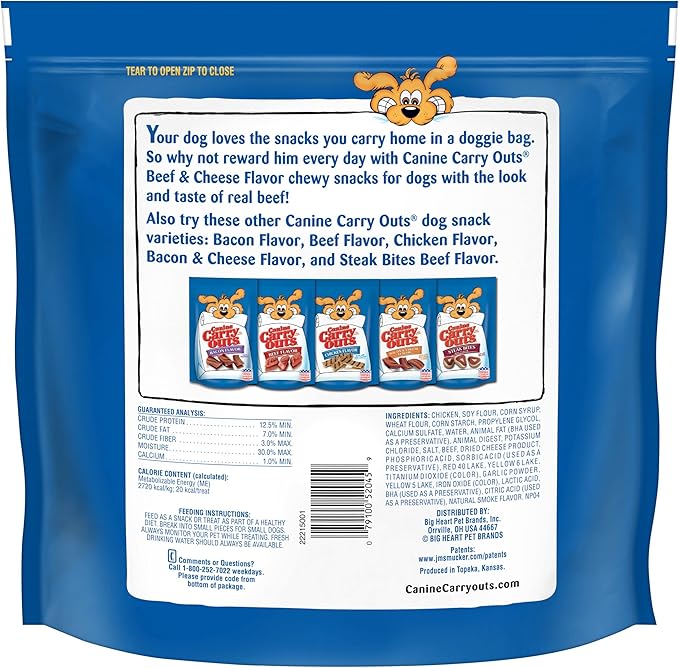 Canine Carry Outs Dog Treats, Beef & Cheese Flavor, 47 Ounce (Pack of 2)